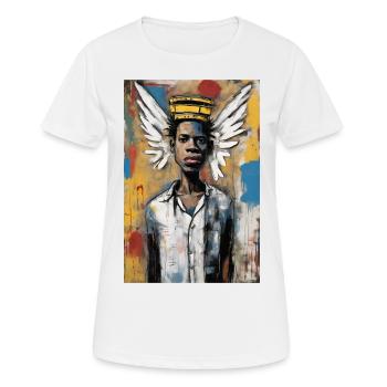 "The Winged Prince" - Women's Breathable T-Shirt - white - Front - AI Model Female 172 dark (172cm)