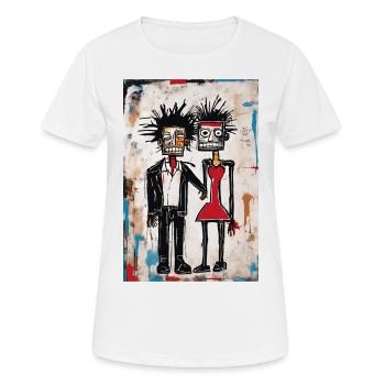 Bunte geometrische Liebe - Frauen T-Shirt atmungsaktiv - Weiß - Vorne - AI Model Female 172 dark (172cm)