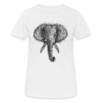 Elephant scribbling - Women's Breathable T-Shirt - white - Front - AI Model Female 172 dark (172cm)