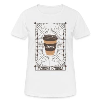 Coffee Morning Rituals Tarot - Women's Breathable T-Shirt - white - Front - AI Model Female 172 dark (172cm)
