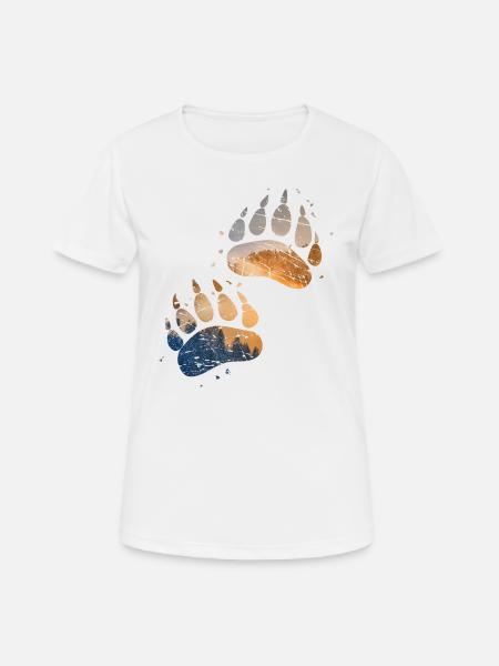 Spur des Bären - Frauen T-Shirt atmungsaktiv - Weiß