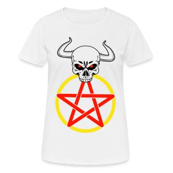 Satan satanique diable Pentagramme Cornes horreur - T-shirt respirant Femme - blanc - Devant - AI Model Female 172 dark (172cm)