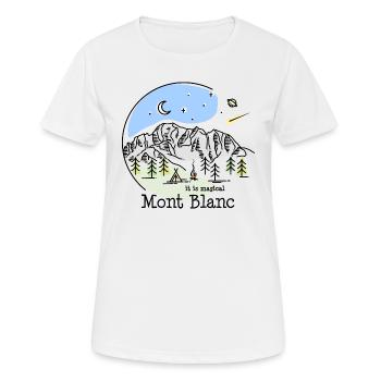 Mont Blanc Montblanc TMB Wandern Line Art Souvenir - Frauen T-Shirt atmungsaktiv - Weiß - Vorne - AI Model Female 172 dark (172cm)