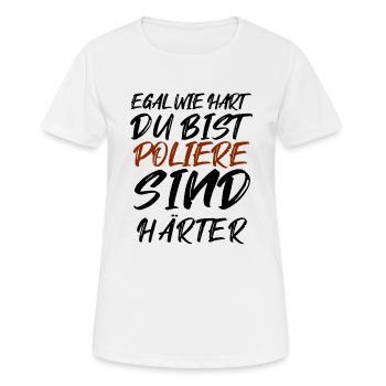 Polier / Baustellen Leiter - Frauen T-Shirt atmungsaktiv - Weiß - Vorne - AI Model Female 172 dark (172cm)