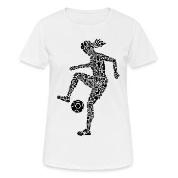 Fußball Spielerin Symbole Frauen Fußballspielerin - Frauen T-Shirt atmungsaktiv - Weiß - Vorne - AI Model Female 172 dark (172cm)