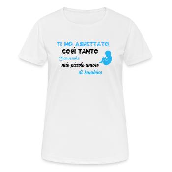 Je t'ai tant attendu BLU BLK - T-shirt respirant Femme - blanc - Devant - AI Model Female 172 dark (172cm)