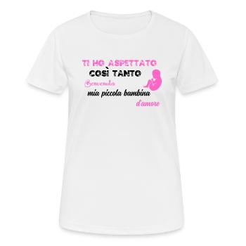 Je t'ai tant attendu PNK BLK - T-shirt respirant Femme - blanc - Devant - AI Model Female 172 dark (172cm)