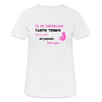 Je t'ai tant attendu PNK BLK - T-shirt respirant Femme - blanc - Devant - AI Model Female 172 dark (172cm)
