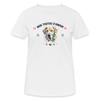 Mon toutou d'amour G1 BLK - T-shirt respirant Femme - blanc - Devant - AI Model Female 172 dark (172cm)