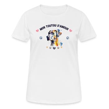 Mon toutou d'amour GR2 BLK - T-shirt respirant Femme - blanc - Devant - AI Model Female 172 dark (172cm)
