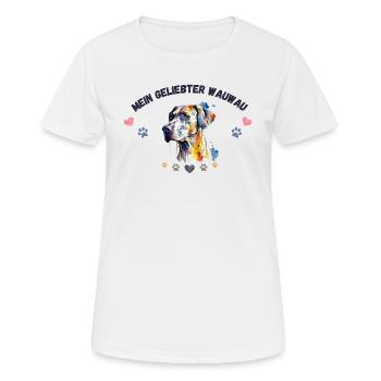 Mon toutou d'amour GR2 BLK - T-shirt respirant Femme - blanc - Devant - AI Model Female 172 dark (172cm)