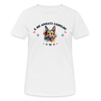 Mon toutou d'amour G3 BLK - T-shirt respirant Femme - blanc - Devant - AI Model Female 172 dark (172cm)