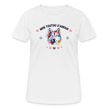 Mon toutou d'amour G5 BLK - T-shirt respirant Femme - blanc - Devant - AI Model Female 172 dark (172cm)