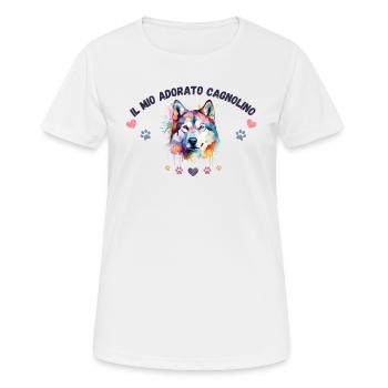 Mon toutou d'amour G5 BLK - T-shirt respirant Femme - blanc - Devant - AI Model Female 172 dark (172cm)