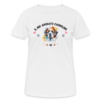 Mon toutou d'amour G6 BLK - T-shirt respirant Femme - blanc - Devant - AI Model Female 172 dark (172cm)