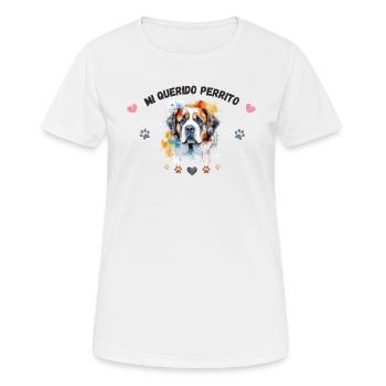 Mon toutou d'amour G6 BLK - T-shirt respirant Femme - blanc - Devant - AI Model Female 172 dark (172cm)