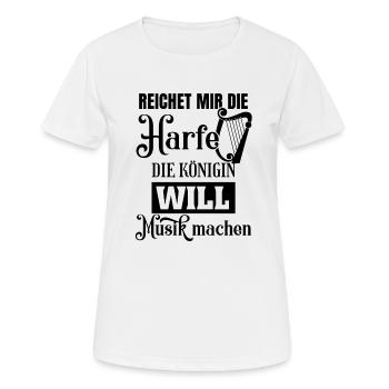 Lustiges Harfen Saitenistrument Harfe - Frauen T-Shirt atmungsaktiv - Weiß - Vorne - AI Model Female 172 dark (172cm)