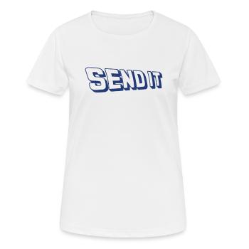 Send It Sports - Frauen T-Shirt atmungsaktiv - Weiß - Vorne - AI Model Female 172 dark (172cm)