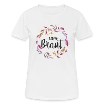 TEAM BRAUT JGA Junggesellenabschied Bachelorette - Frauen T-Shirt atmungsaktiv - Weiß - Vorne - AI Model Female 172 dark (172cm)