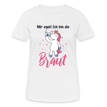 Bachelorette Brautjungfer JGA Polterabend Mir - Frauen T-Shirt atmungsaktiv - Weiß - Vorne - AI Model Female 172 dark (172cm)