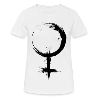 Symbol für Weiblich Symbol Venussymbol weiblich - Frauen T-Shirt atmungsaktiv - Weiß - Vorne - AI Model Female 172 dark (172cm)