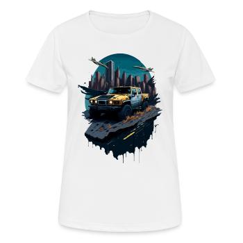 Aventure hors route | 4x4 - T-shirt respirant Femme - blanc - Devant - AI Model Female 172 dark (172cm)