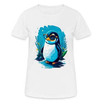 Niedlicher Pinguin - Frauen T-Shirt atmungsaktiv - Weiß - Vorne - AI Model Female 172 dark (172cm)