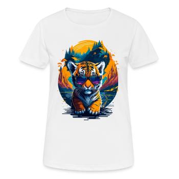 Mignon bébé tigre - T-shirt respirant Femme - blanc - Devant - AI Model Female 172 dark (172cm)