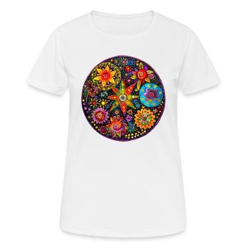 Originelles Blumenmotiv - Frauen T-Shirt atmungsaktiv - Weiß - Vorne - AI Model Female 172 dark (172cm)