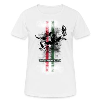 Hongrie - T-shirt respirant Femme - blanc - Devant - AI Model Female 172 dark (172cm)