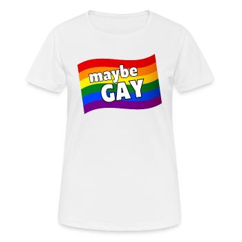 Maybe Gay maybe not gay rainbow flag LGBQ pride - Women's Breathable T-Shirt - white - Front - AI Model Female 172 dark (172cm)