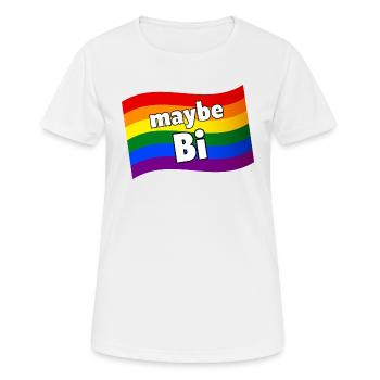 Maybe Bi Maybe Bisexual rainbow flag LGBTQ pride - Women's Breathable T-Shirt - white - Front - AI Model Female 172 dark (172cm)