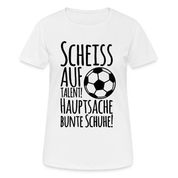 SCHEISS AUF TALENT! - Frauen T-Shirt atmungsaktiv - Weiß - Vorne - AI Model Female 172 dark (172cm)