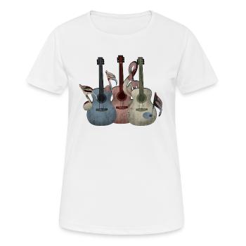 Guitares guitares - T-shirt respirant Femme - blanc - Devant - AI Model Female 172 dark (172cm)