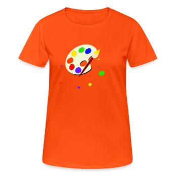 Malen - Frauen T-Shirt atmungsaktiv - Neonorange - Vorne - AI Model Female 172 dark (172cm)