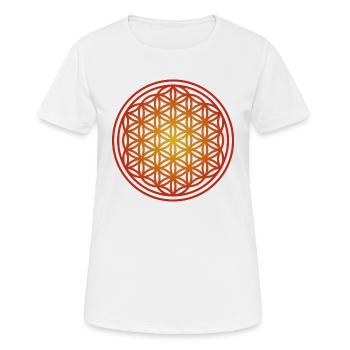 Yoga Mandala Fleur de Vie - T-shirt respirant Femme - blanc - Devant - AI Model Female 172 dark (172cm)