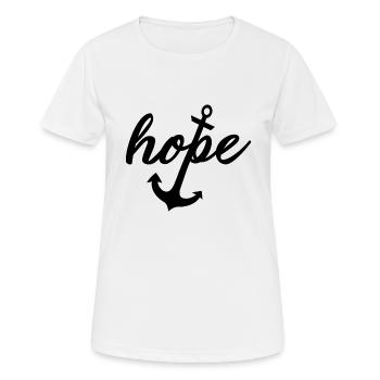 Hoffnung 1N - Frauen T-Shirt atmungsaktiv - Weiß - Vorne - AI Model Female 172 dark (172cm)