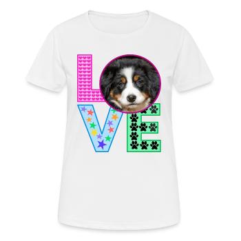 Amour Chiens Chien Amour - T-shirt respirant Femme - blanc - Devant - AI Model Female 172 dark (172cm)
