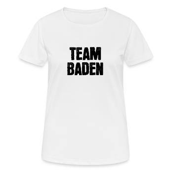 Team Baden - Frauen T-Shirt atmungsaktiv - Weiß - Vorne - AI Model Female 172 dark (172cm)