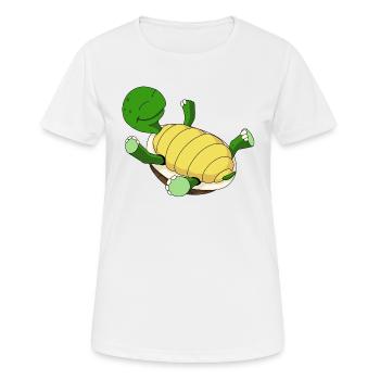 Schildkröte auf dem Rücken - Frauen T-Shirt atmungsaktiv - Weiß - Vorne - AI Model Female 172 dark (172cm)