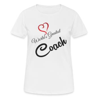 MONDE COACH LE PLUS GRAND - T-shirt respirant Femme - blanc - Devant - AI Model Female 172 dark (172cm)