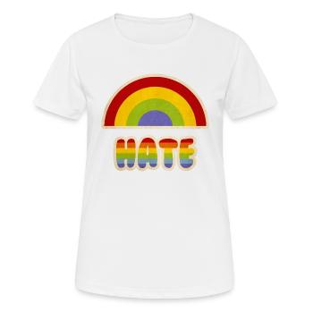 Parodie de haine arc-en-ciel - T-shirt respirant Femme - blanc - Devant - AI Model Female 172 dark (172cm)