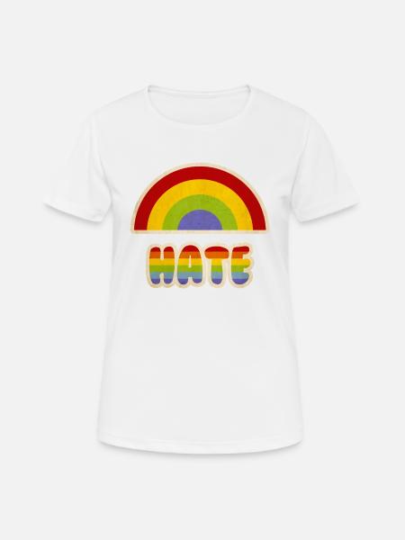 Regenbogen Hass Parodie - Frauen T-Shirt atmungsaktiv - Weiß