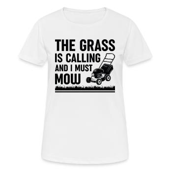 L’herbe appelle et je dois tondre - T-shirt respirant Femme - blanc - Devant - AI Model Female 172 dark (172cm)