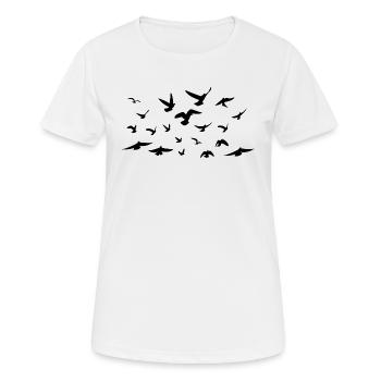 Birds - Oiseaux - T-shirt respirant Femme - blanc - Devant - AI Model Female 172 dark (172cm)