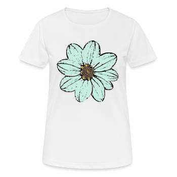Flower, light blue, blue flower - Women's Breathable T-Shirt - white - Front - AI Model Female 172 dark (172cm)