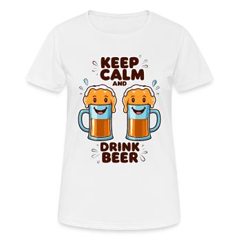 Lustige Bierkrüge - Frauen T-Shirt atmungsaktiv - Weiß - Vorne - AI Model Female 172 dark (172cm)