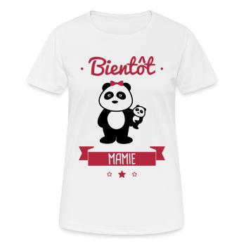 Bientôt Mamie Future grand-mère - T-shirt respirant Femme - blanc - Devant - AI Model Female 172 dark (172cm)