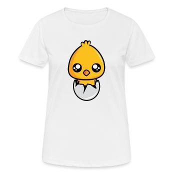 Kücken sort de l'œuf! - T-shirt respirant Femme - blanc - Devant - AI Model Female 172 dark (172cm)
