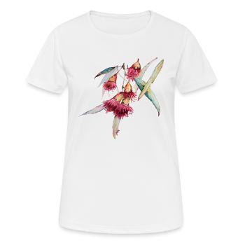 Eukalyptus - handgezeichnetes Aquarell - Frauen T-Shirt atmungsaktiv - Weiß - Vorne - AI Model Female 172 dark (172cm)